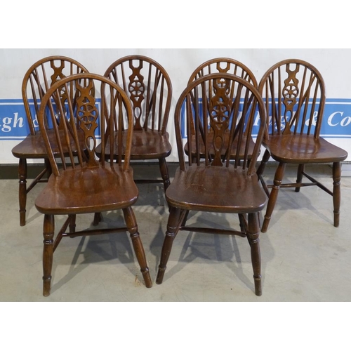 121 - Set of 6 wheelback dining chairs