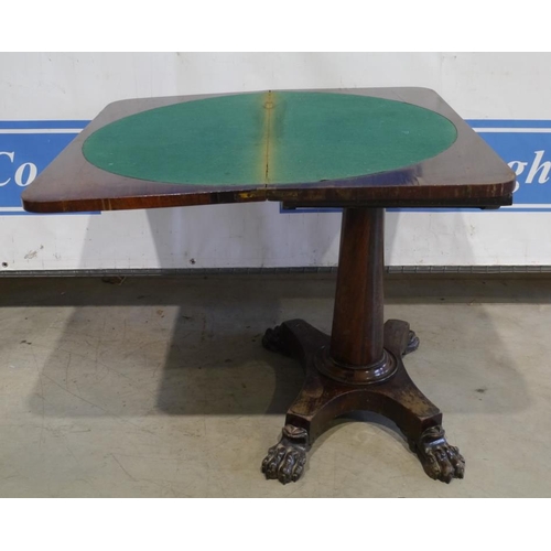 126 - Swivel top rosewood card table 34x34