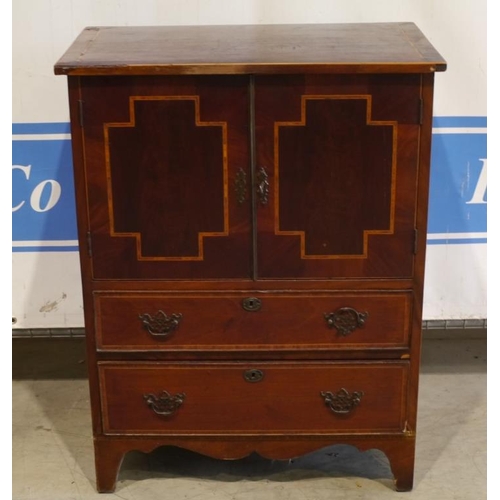 128 - 19thC Mahogany cabinet 32x25