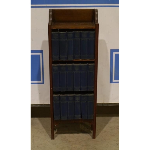 130 - Small oak bookshelf with 18 Charles Dickins novels