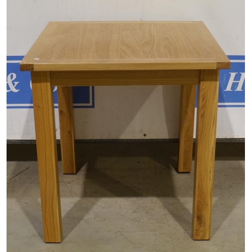 133 - Modern oak table 29 1/2 x 29 1/2