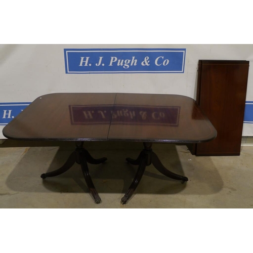 148 - Reproduction extending twin pedestal table 64x43