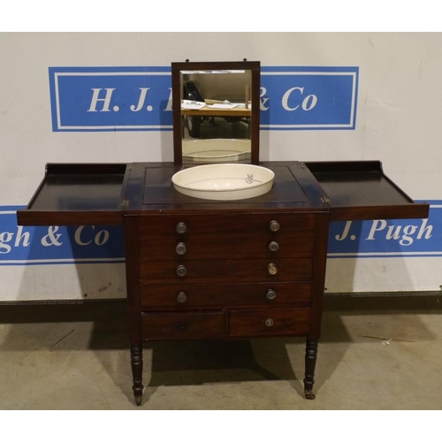 162 - Mahogany wash stand with 2 long and 2 short drawers below. 34x28