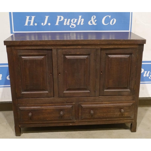 216 - Old English oak side cupboard with 2 bottom drawers 37x48