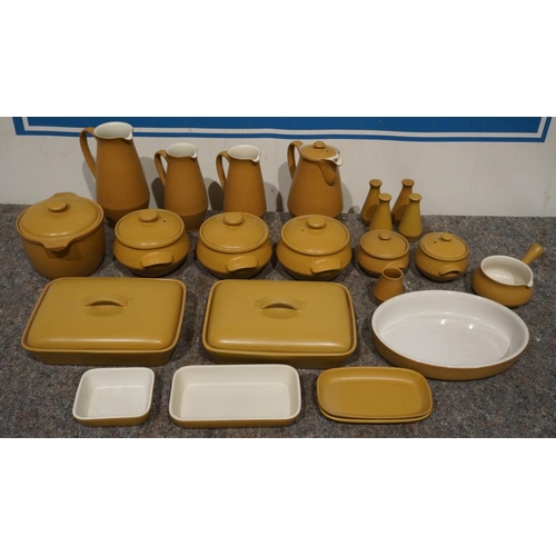 255 - Large quantity of assorted Denby Ode stoneware cookware