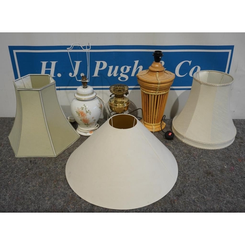 266 - 3 Table lamps and 3 lamp shades