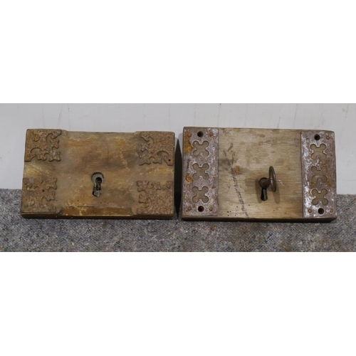 270 - 2 Early door locks, one with key