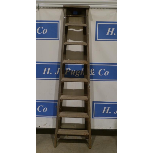285 - Old wooden 7 tread step ladder