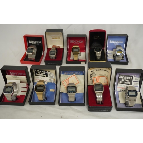 307 - 10 Assorted gents retro style watches including Sekonda. All NOS in original packaging