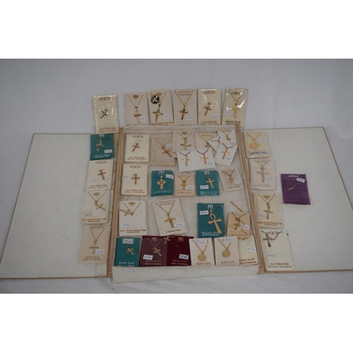 319 - Tray of assorted rolled gold crucifix chains