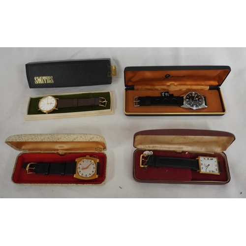 336 - 4 Assorted gents wrist watches including Marvin, services, pilot and Oris. NOS in boxes