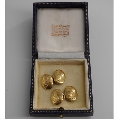 340 - Pair of 18ct gold cufflinks approx 16g