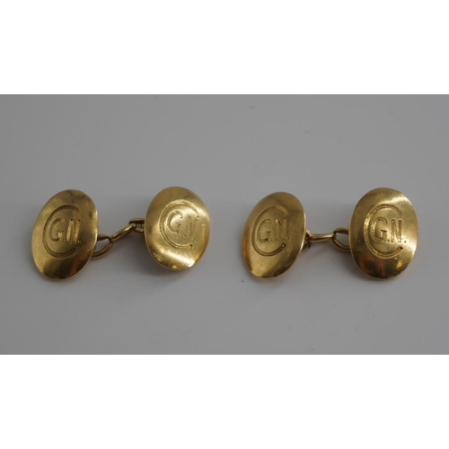 341 - Pair of 18ct gold cufflinks approx 15.5g