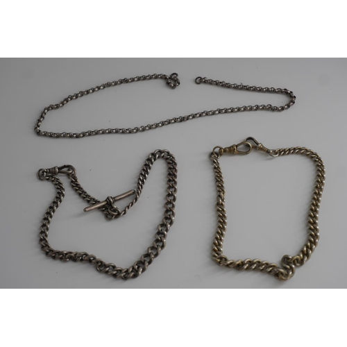 353 - 2 Hallmarked silver chains approx 66g and 1 other