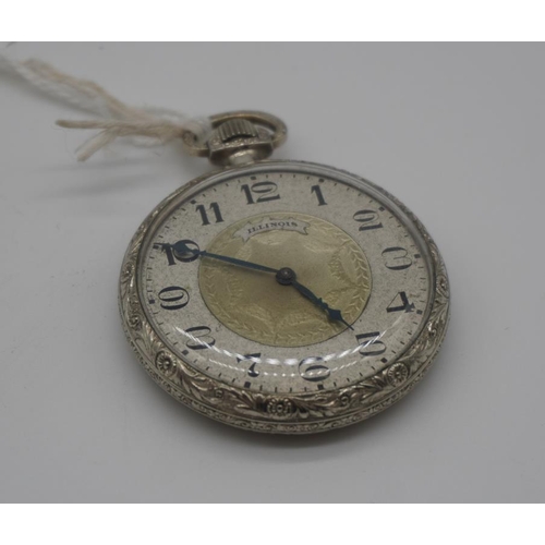 360 - Illinois 17 jewel pocket watch 1915, good centre. Case number - 11387189. Movement number - 2763834