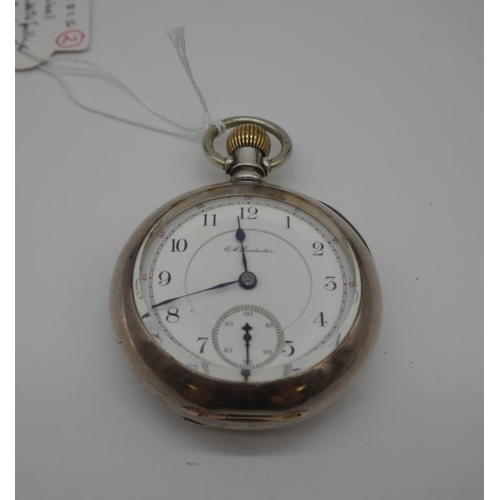 362 - Illinois private label pocket watch. 1891 Beautifully decorated two tone movement, excellent mechani... 