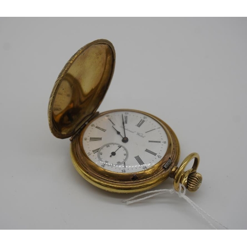 369 - Unusual Swiss ornate brass cased watch. Good timekeeper. C.1900