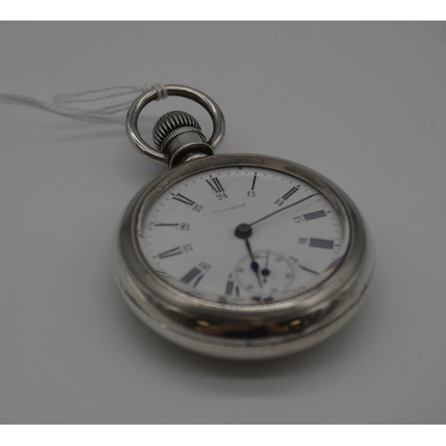 374 - Waltham Watch Company pocket watch. Excellent mechanical condition. Worn gold locomotive on back of ... 