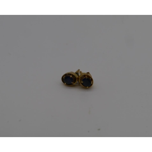 436 - Pair of 18ct gold and sapphire earrings