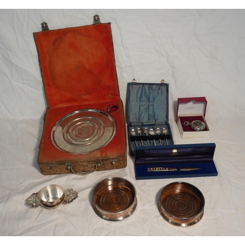462 - Le Calori Bloc vintage plate warmer and assorted silver plate items