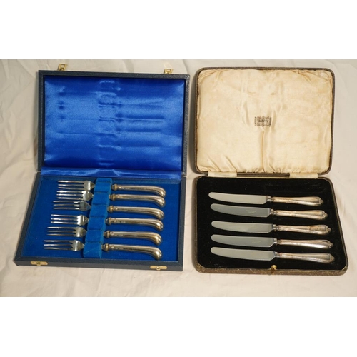 468 - Set of 6 silver forks and set of 6 silver knives in Harrods box