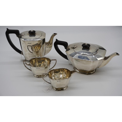 489 - 4 Piece silver tea set. Sheffield 1973