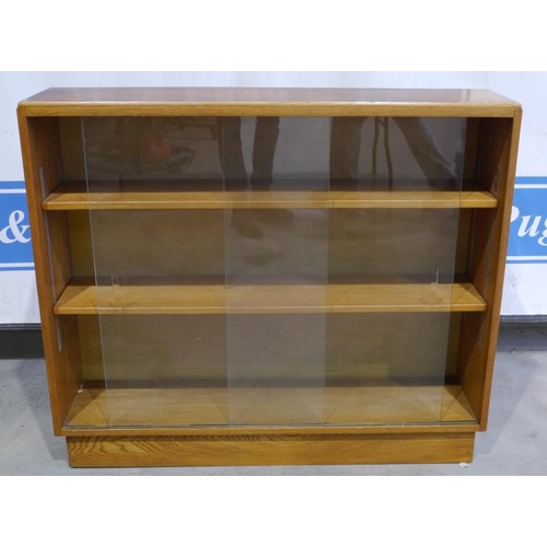 79 - Light oak bookcase with glazed front 36x42