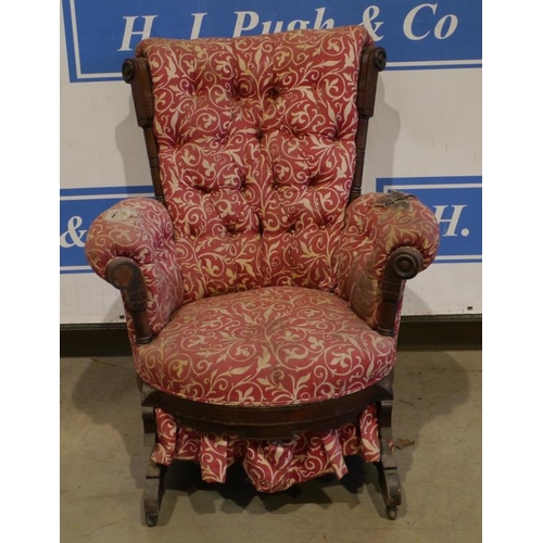 80 - American upholstered rocking chair