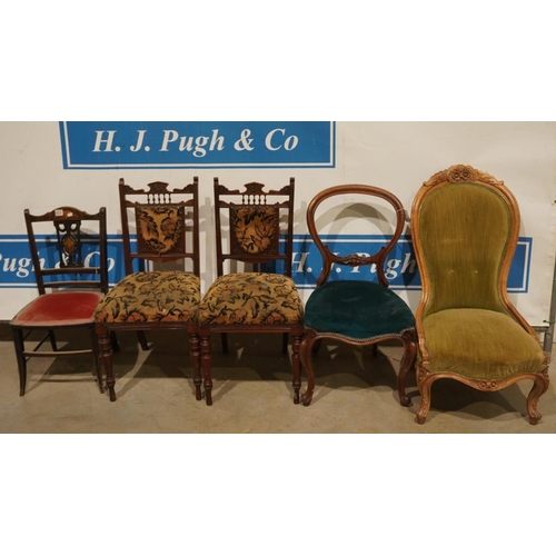 84 - Various style dining chairs -5