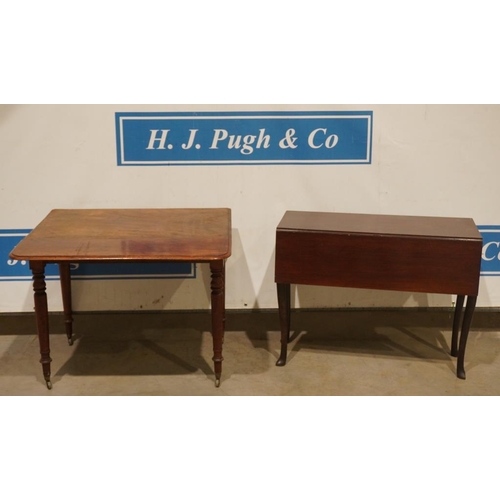 87 - Elm and mahogany drop leaf tables