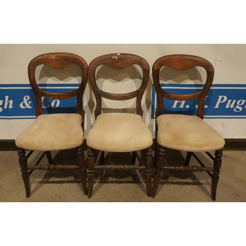 91 - 3 Balloon back upholstered dining chairs