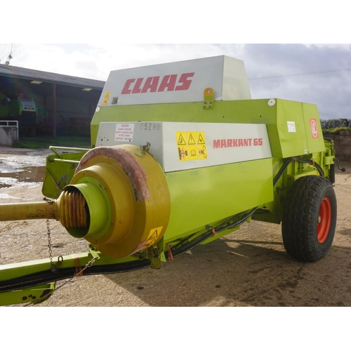 44 - Claas Markant 65 baler, 1999. Good working order with hydraulic rear towing drawbar