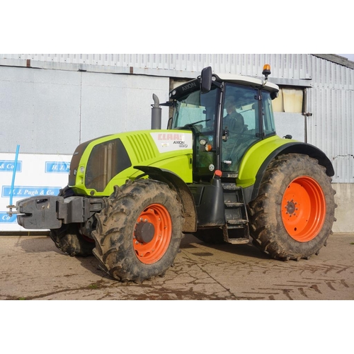 78 - 2007 Claas Axion 820 tractor, 4438 hours, 40k Cebis, front weights, front suspension, Mitchelin tyre... 