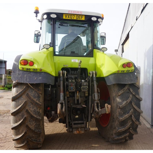 78 - 2007 Claas Axion 820 tractor, 4438 hours, 40k Cebis, front weights, front suspension, Mitchelin tyre... 