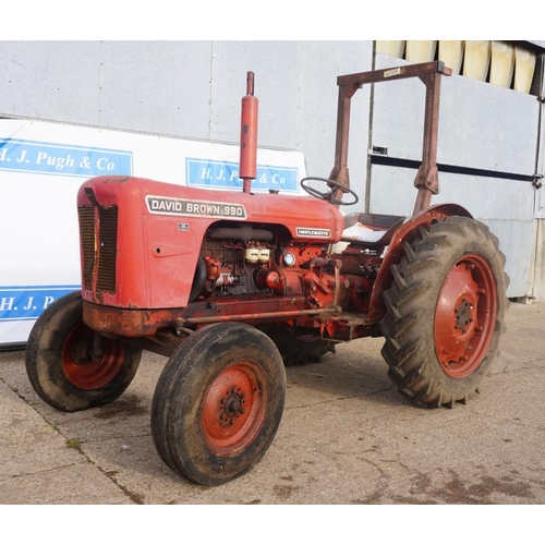 81 - 1965 David Brown 990 Implematic tractor, roll bar, has had new clutch, reduction unit bearings and b... 