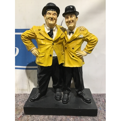 243A - Resin Laurel and Hardy figurine on plinth 21” high.