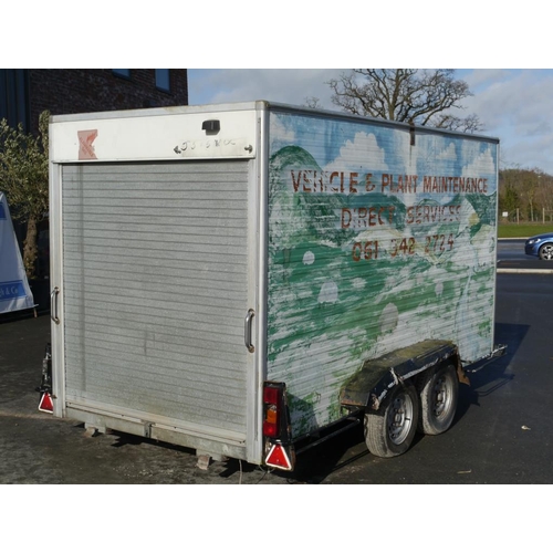 194 - Lynton Commercial box trailer. Twin axle, roller door, 13ft. SN. G362860