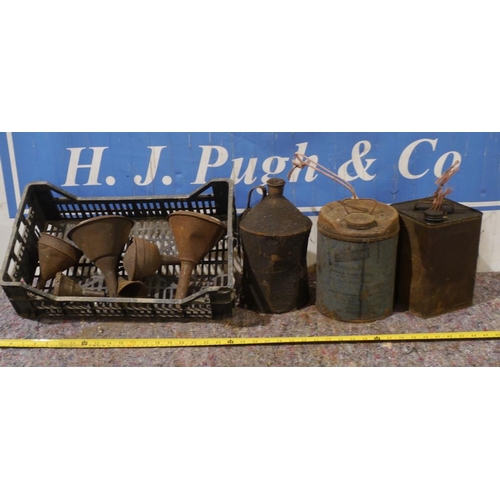 40 - PlusGas tin,two other tins and funnels