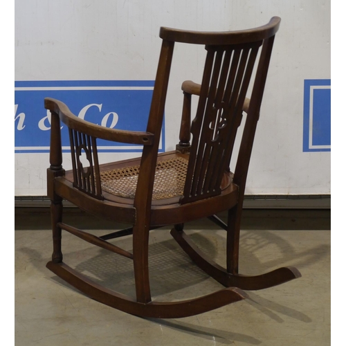 116 - Rocking chair with cane seat