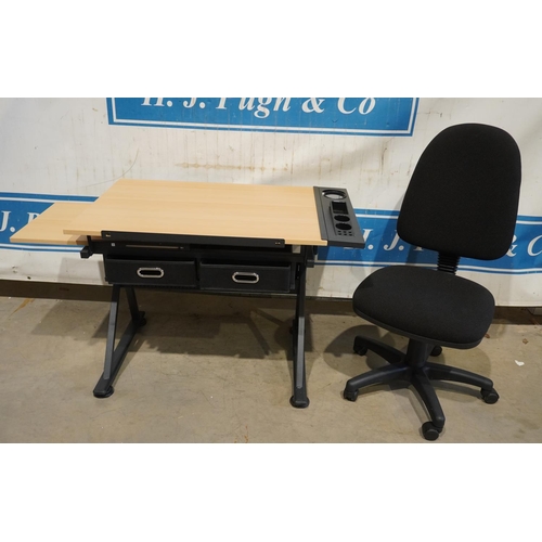 134 - Modern desk and typist chair