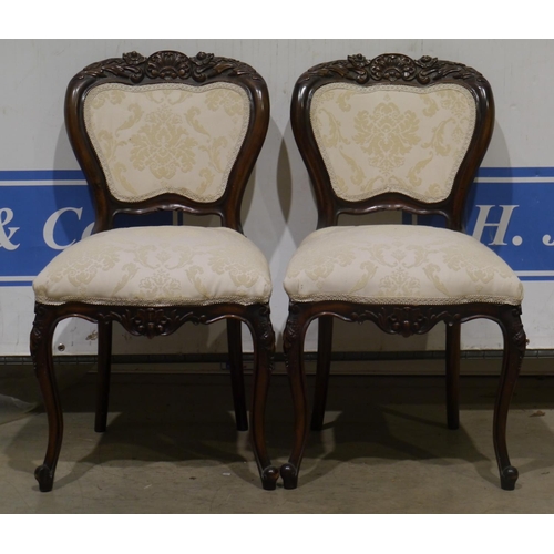 139 - Pair of reproduction carved bedroom chairs