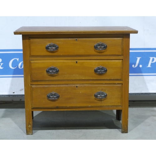 141 - Edwardian satinwood chest of drawers 33x37