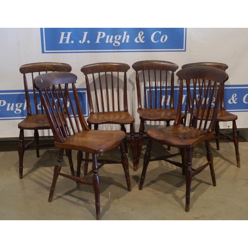 183 - Set of 6 elm stick back chairs