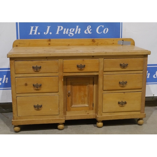 191 - Pine dresser base with 7 drawers 38x59