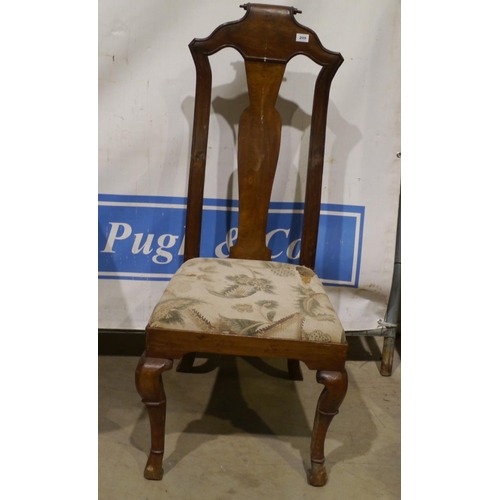 209 - Walnut upholstered chair