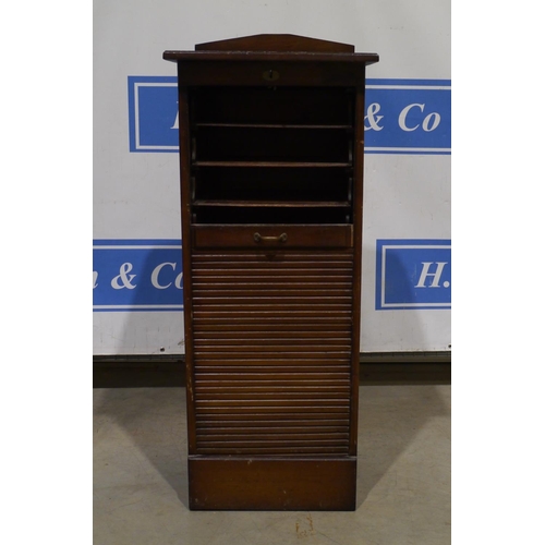 246 - Tambour top filing cabinet c/w key 52