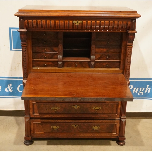 257 - Burr walnut secretaire 56x45