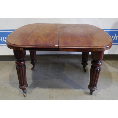 266 - Mahogany extending dining table on casters 44x41