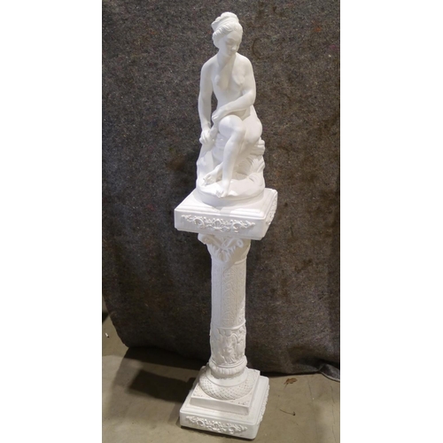 278 - Painted statue on stand 5ft