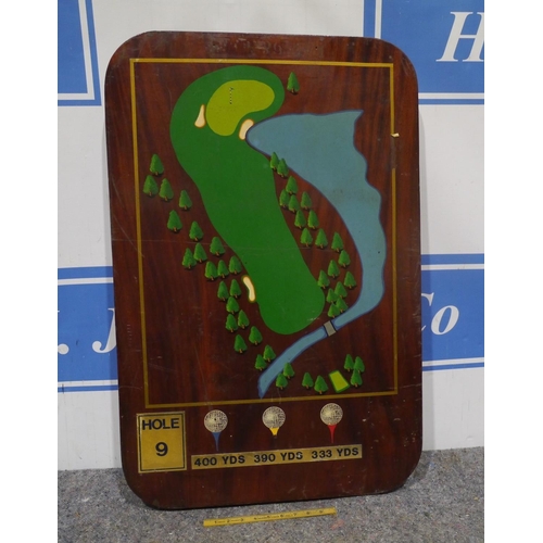 283 - Wooden teak golf sign 36x24